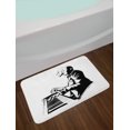 thumbnail image 2 of Cigar Bath Mat, Jazz Pianist in Black and White Smoking a Cigar Musician Performer Sketch Art, Plush Bathroom Decor Mat with Non Slip Backing, 29.5" X 17.5", Black and White, by Ambesonne, 2 of 2
