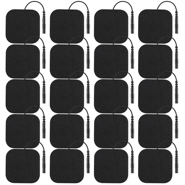Electrodo autoadhesivo, 20 almohadillas de repuesto para unidad TENS de 5 x 5 cm, almohadillas para masajeador muscular, almohadillas TENS para electroterapia