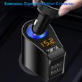 thumbnail image 2 of Adaptador de encendedor de cigarrillos de extensión de cargador de coche, divisor de enchufe de 3 puertos USB, salida de automóvil de 12V/24V con medidor de voltaje, 2 of 5