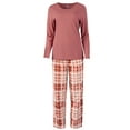 thumbnail image 3 of Fruit of the Loom Women's Beyond Soft Long Sleeve Top & Fleece Bottom Pajama Set, Sizes S-4X, 3 of 9