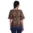 thumbnail image 4 of Moomaya Printed Round Neck Top For Women Elbow Sleeve Blouse Tunic Formal Wear, 4 of 6