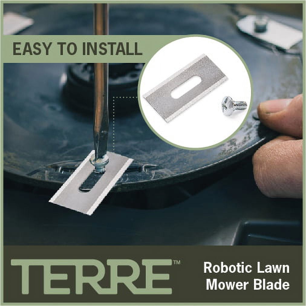 Terre Products, 30 Pack, Robotic Lawn Mower Replacement Blades, Compatible with Husqvarna Automower, Gardena Sileno, McCulloch ROB S Series, and more