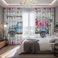 thumbnail image 2 of Spring Blackout Curtains for Bedroom/Living Room, Pinch Pleated Black Out Curtains, Truck Botanical Floral Leaf Butterfly Wooden Grain Room Darkening Window Drapes with Hooks 2 Panels, 39"x70", 2 of 8