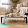 thumbnail image 3 of Elevated Dog Bed, Cooling Raised Bed, Portable&No-Slip for Outdoor or Indoor Use, Gray, Large, 51"L x 36"W x 9.3"H, 3 of 7