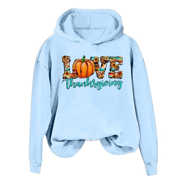 WEAIXIMIUNG Sweat à Capuche pour Femmes Robe de l'Action de Grâce Graphique Décontractée Pull Confortable pour Célébrations de Vacances