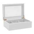 thumbnail image 4 of Wooden Tea Box Organizer Coffee Tea Bag Storage Case 6 Compartment Clear Lid, 4 of 15