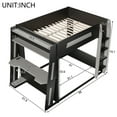 thumbnail image 2 of Harper & Bright Designs Queen Size Gaming Loft Bed with Desk & LED Lights, Queen Wood Loft Bed Frame with Two Storage Shelves, Black+Grey, 2 of 16