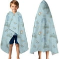 thumbnail image 3 of Princess Pattern Hooded Bath Towel，60"x35" for Ages 3 To 12 Kids, Quick Dry Lightweight Soft Microfiber Hood Beach Towel Cover Up for Kids, 3 of 7