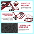 thumbnail image 5 of Ultra Lightweight Foldable Wheelchair for Adults 18.5lbs, Aluminum Alloy Transport Chair with 15.75" Wide Seat, Shock-Absorbing Wheels, Safety Handbrake & Belt for Seniors & Women, 5 of 9