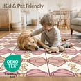 thumbnail image 4 of ODIKA 8'x10' Washable Area Rug Pixel Vintage Retro Mosaic Motif Atomic Geometric Mid Century Refined Structured for Dining Room, Large Office, Lounge, Non-Slip Chair-Friendly Mat, 4 of 7