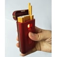 thumbnail image 4 of Heavy Duty USB Rechargeable Windproof Electric Built-in Flame-Less Lighter Cigarette Storage Case for 100s- RED COLOR (for 20 Slim Cigarettes OR 8 Regular Cigarettes), 4 of 4