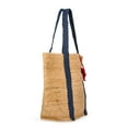 thumbnail image 4 of No Boundaries Women's Beach Icons Jute Tote Bag, Natural with Blue Denim, 4 of 6