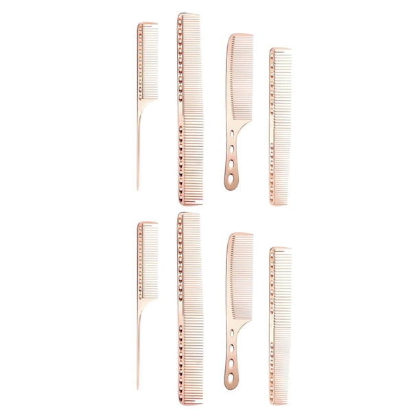 Minnieouse Peine de corte de 4 piezas para profesionales: ligero y duradero, unisex, más cómodo de sostener, peine de corte de cabello, oro rosa Oro rosa 2Conjunto