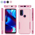 thumbnail image 1 of For Moto G pure/ G Power（2022）Case, 2 in 1 Hard PC Phone Case for Moto G pure/ G Power（2022）, Rubber & Rugged Shockproof Full Body Protection Case Cover-Black, 1 of 8