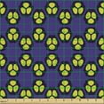 thumbnail image 2 of Abstract Upholstery Fabric by the Yard, Print of Round Formations Geometric Flower Like Blots, Decorative Fabric for DIY and Home Accents, Indigo Yellow Green by Ambesonne, 2 of 5