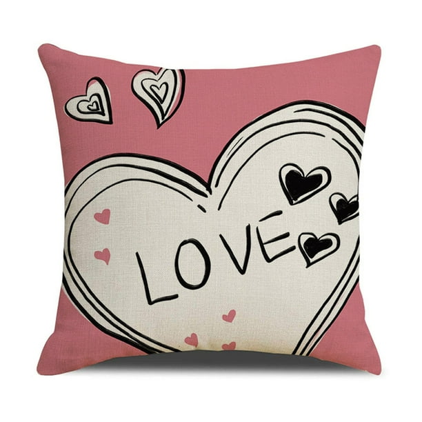 RKSTN valentine pillow covers 18x18 New Valentine's Day Pillow Case And Versatile Combination Couple Pillow Linen Dirty Heart Shaped Pillow