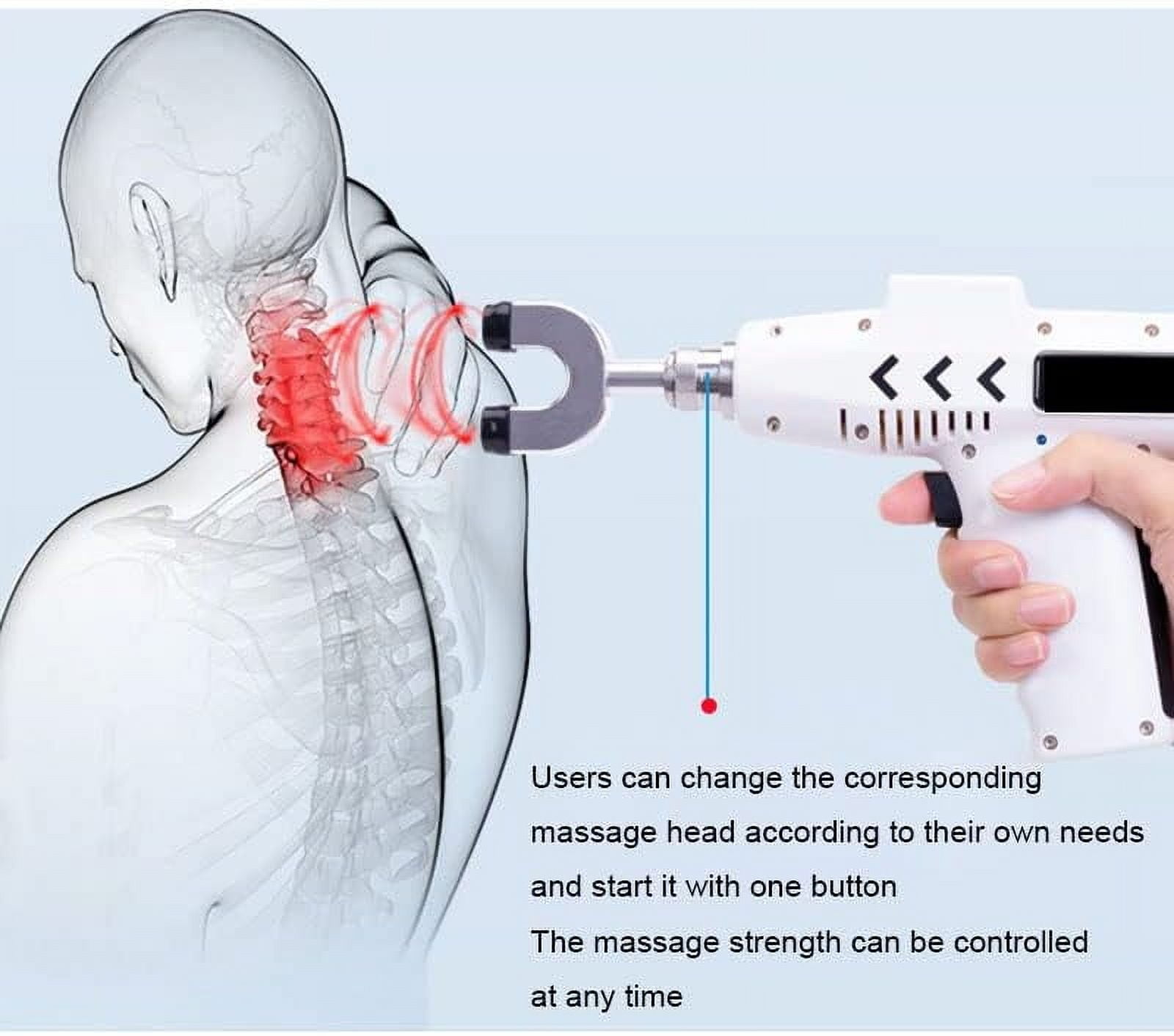750N Electric Spine Chiropractor Electric Impulse Gun Actuator Massager Chiropractic Adjusting Tool Instrument Professional Massage Equipment for Men Women Adjust Vertebration and Thoracic Scoliosis