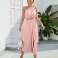 thumbnail image 3 of Drindf Dresses for Women 2023 Casual 2 Piece Solid Maxi Dress Summer One Shoulder Crop Top High Waisted Maxi Dress Trendy Split Skirt Set Boho Dress, 3 of 7
