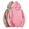 thumbnail image 2 of Ashirexll Hoodies for Women, Womens Hoodies Pullover, 2PC Ladies Hoodies Casual Solid Color Pocket Long Sleeve Drawstring Hooded Sweatshirts, 2 of 5