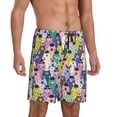 thumbnail image 2 of Pofeuu Llamas Colorful Print Men's Soft Woven Elastic Waistband Sleep Pajama Short-Medium, 2 of 6
