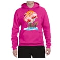 thumbnail image 2 of Wild Bobby, Flamingo Love Print, Animal Lover, Unisex Graphic Hoodie Sweatshirt, Fuschia, Small, 2 of 4
