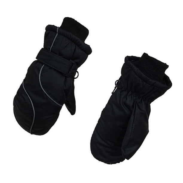 Soidarity Niños esquí mitones niños manos calentador niños pequeños mitón deporte al aire libre invierno mitón ropa accesorio mano Ciclismo Negro