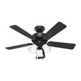 thumbnail image 3 of Hunter - Swanson Indoor Ceiling Fan With Light, 44-inch, Matte Black, Traditional-style, 4-speed, Energy Star, 52789, for Living Rooms, Bedrooms, 3 of 16