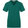 thumbnail image 1 of Minty Mint, Women's, V Neck Stretch Medical Scrub Top w Side Panels, Hunter Green, XS, 1 of 2