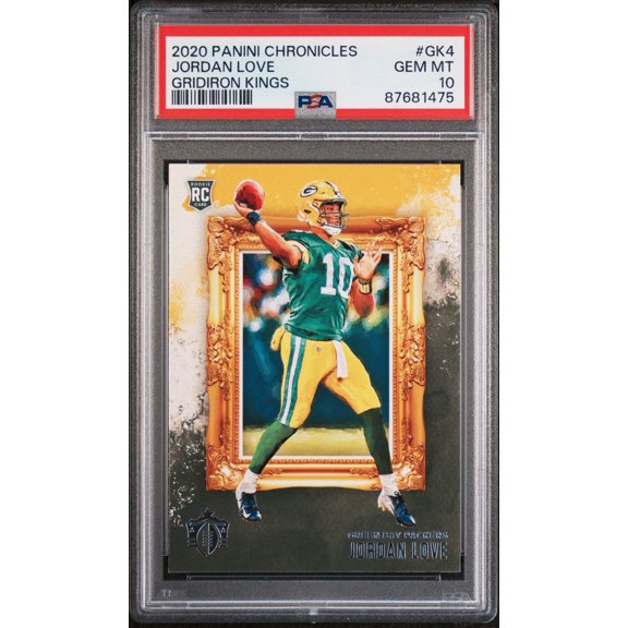 Graded 2020 Panini Chronicles Jordan Love #GK4 Gridiron Kings Rookie RC Football Card PSA 10 Gem Mint