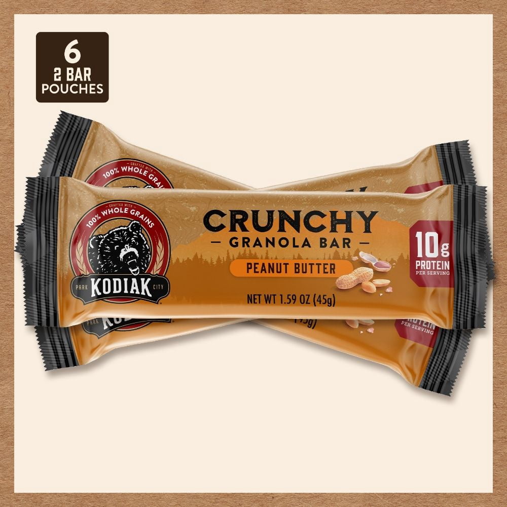 Kodiak Cakes Peanut Butter Crunchy Granola Bars 6 ct / 1.59 oz - Pack of 3