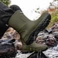 thumbnail image 6 of Mens Waterproof Mid Calf Fishing & Tide Pool Rain Wellies Slip Resistant Thick Rugged Sole Rubber Booties, Durable Footwear for Beach Wading, Farming, Outdoor Rainy Activities Green A, 6 of 6