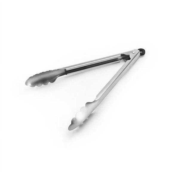 10 in. Silver Stainless Steel Stainless Tongs