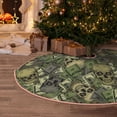 thumbnail image 5 of Fuzoiu Green Skulls Print Christmas Tree Skirt,Xmas Christmas Decorations,Xmas Tree Mat for Farmhouse Holiday New Years Home Party Decor Tree Rugs-30", 5 of 6