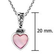 thumbnail image 5 of AeraVida Loving Heart Pink Mother of Pearl Shell Inlay Sterling Silver Pendant Necklace, 5 of 6