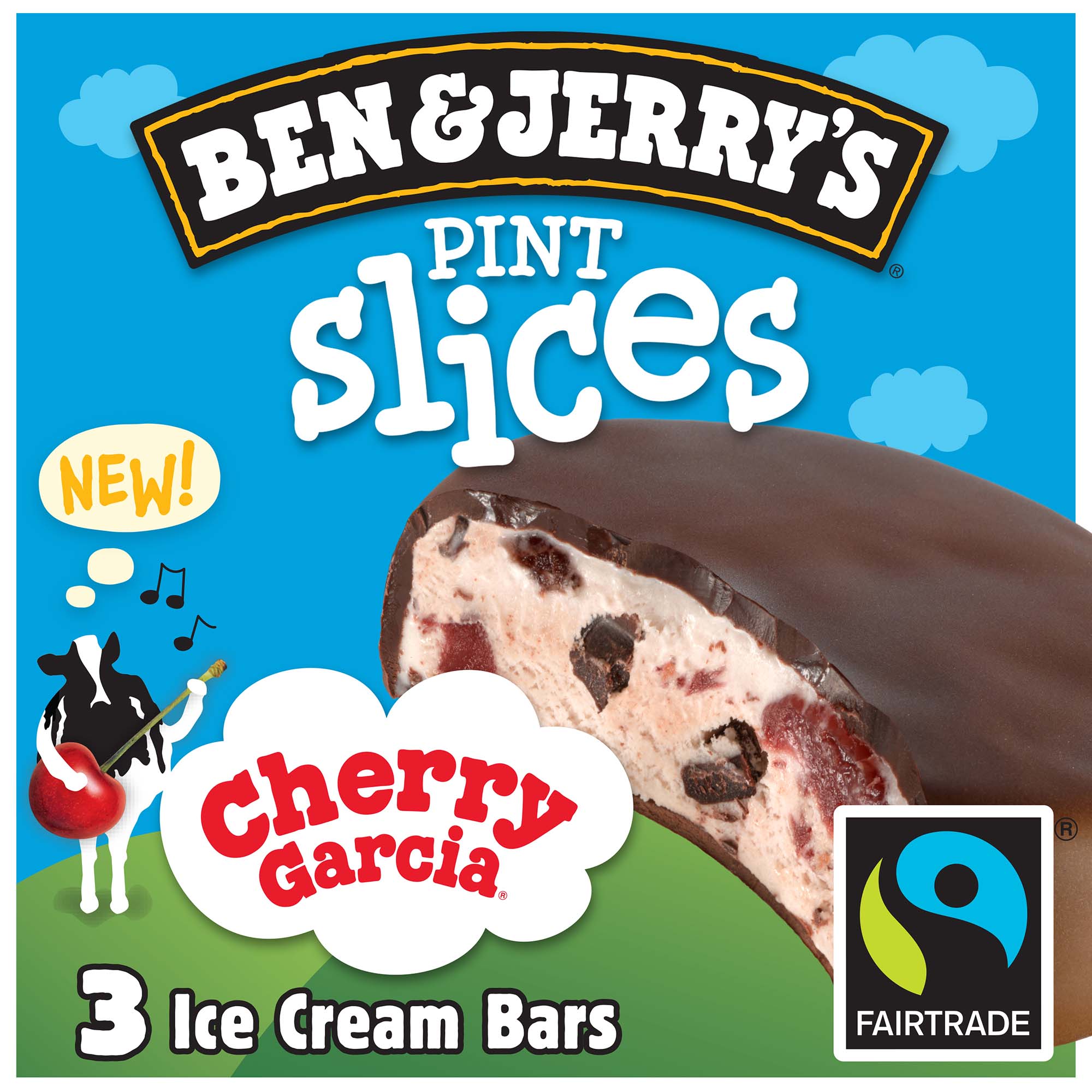 Ben & Jerry's Pint Slices Cherry Garcia® NonGMO ice cream bars 9 oz 3