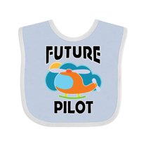 Inktastic Future Pilot Helicopter Boys or Girls Baby Bib