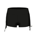 thumbnail image 4 of Dorkasm Women's Swim Shorts High Waist Swimsuit Bottoms Adjustable Side Tie Bathing Suit Boy Shorts Bikini Board Shorts Black L, 4 of 5