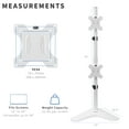 thumbnail image 4 of VIVO White Dual LCD Monitor Vertical Stand Mount, Fits 2 Ultrawides up to 34", 4 of 9