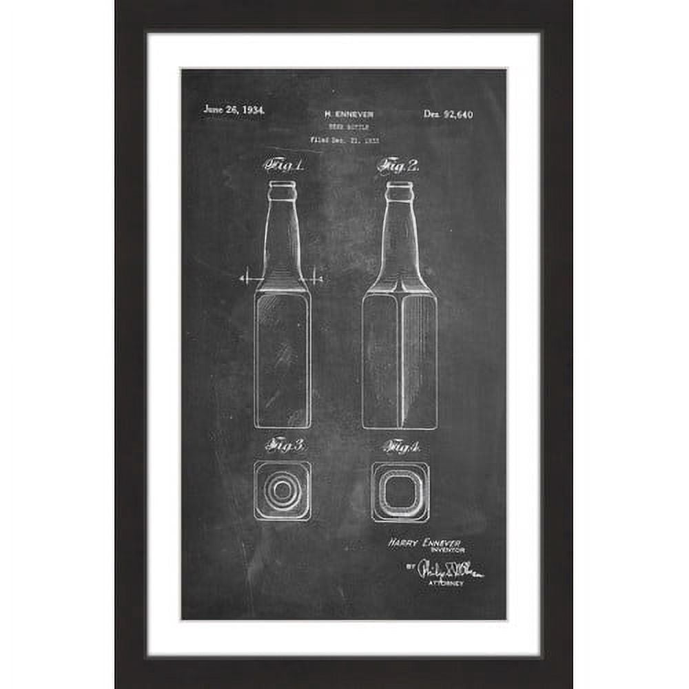 "Beer Bottle 1933 Chalk" Framed Painting Print