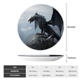 thumbnail image 2 of Gaeub Valley Gray Dragon Print Ceramic Plate,Dinner Plates,Bone China Decorative Plates with Display Stand,Art Ceramic Ornaments for Wall Hanging Decoration-10in, 2 of 6