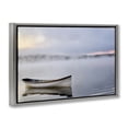 thumbnail image 3 of Stupell Industries Tranquil Lake Canoe Gray Framed Floater Canvas Wall Art design by Michael Iacobellis, 21 x 31, 3 of 9