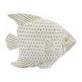 thumbnail image 3 of Coastal Fish Figurine - Handcrafted Stoneware & Ceramic - White & Gold - Nautical Decorative Accent for Home, Office, Bedroom & Living Room - 9", 3 of 11