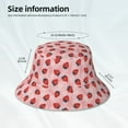 thumbnail image 4 of Daiia Strawberries Pattern Bucket Hat - Trendy Cotton Sun Hat for Beach, Golf, Fishing - Fun Outdoor Vacation Boonie for Men and Women, 4 of 9