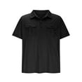 thumbnail image 4 of DDAPJ pyju Mens Tactical Cargo Shirt Regular Fit Short Sleeve Polos Shirts Moisture-Wicking Performance Mesh Golf Shirt with Pockets Liquidación Hoy Prime Black XL, 4 of 7