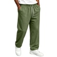 thumbnail image 2 of Baggy Sweatpants Men Casual Straight Leg Big and Tall Plus Size Pants Gym Workout Pants With Drawstring Fashion Clothing Green L, 2 of 6