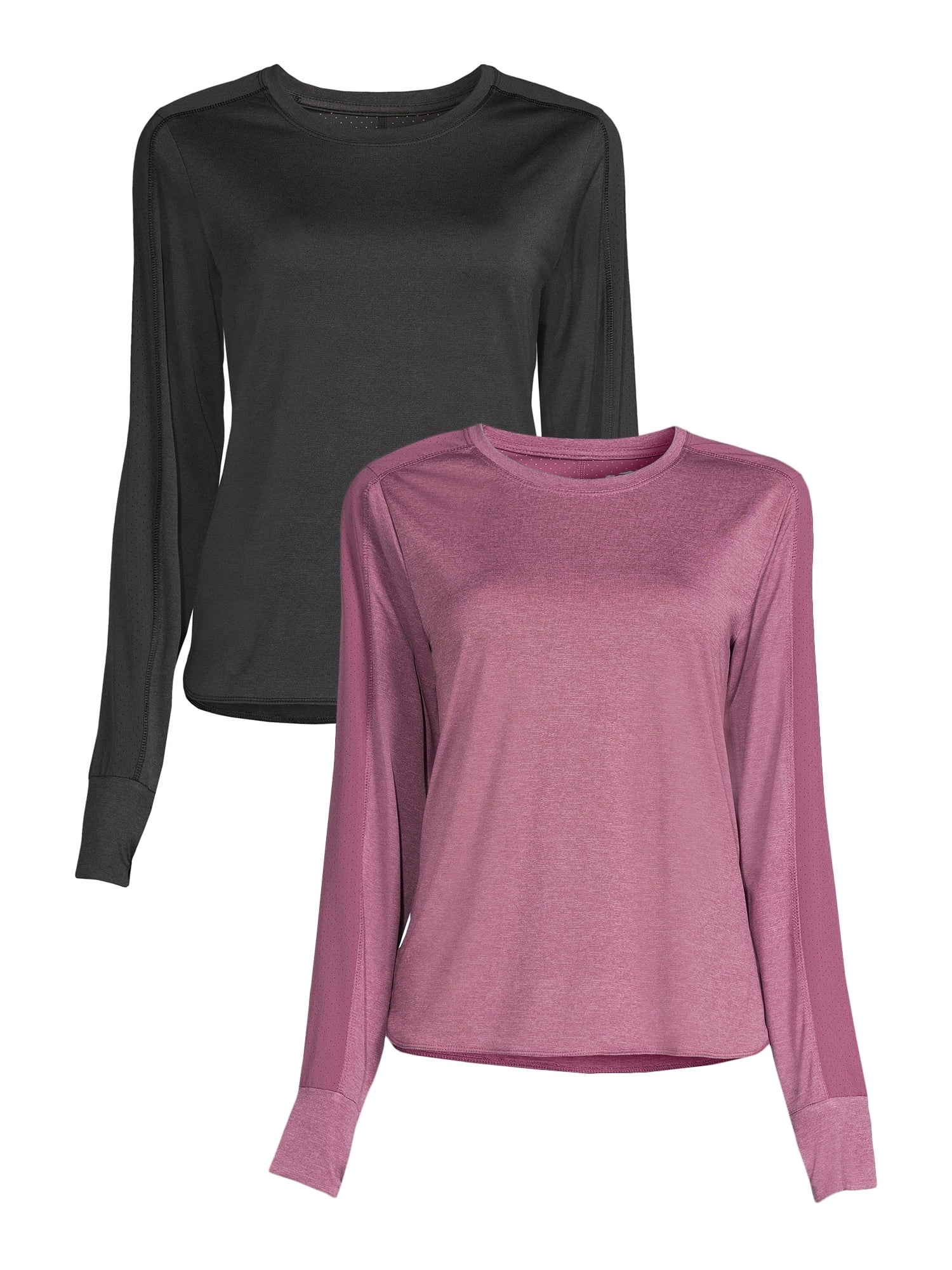 Avia Women's Performance Tee with Long Sleeves, 2Pack
