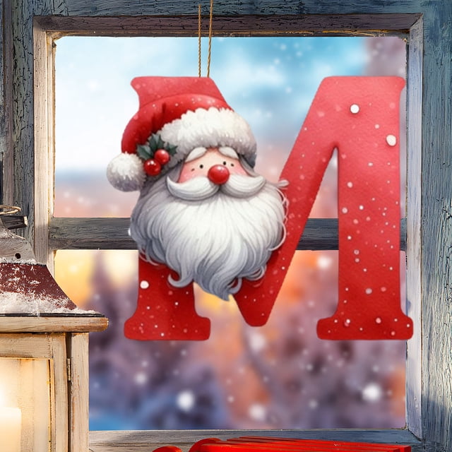 Letter Hanging Decoration Acrylic Flat Christmas Tree Home Party Decoration Gift Pendant