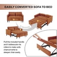 thumbnail image 5 of Gewnee Antique gold Velvet Pull-out Sleeper Sofa Bed - Solid Wood Frame, 2-Seater Loveseat for Home/Guest Room, Small Space Friendly, 5 of 16