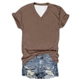 thumbnail image 4 of JAJAHO V Neck T Shirts For Women Short Sleeve Soft Solid Color Basic Tee Comfortable Casual 2026 Summer Clothes Cozy Tops, 4 of 4