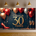 thumbnail image 6 of LUUFILx Cheers to 30 Years Anniversary Backdrop Banner with Balloons and Stars Party Decorations Event Props Celebration Background Milestone Festive Decor, 6 of 8